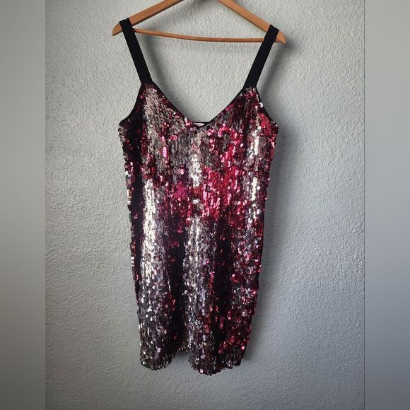 Tanya Taylor Becca Dress in Hot Pink sequins - Picture 5 of 16
